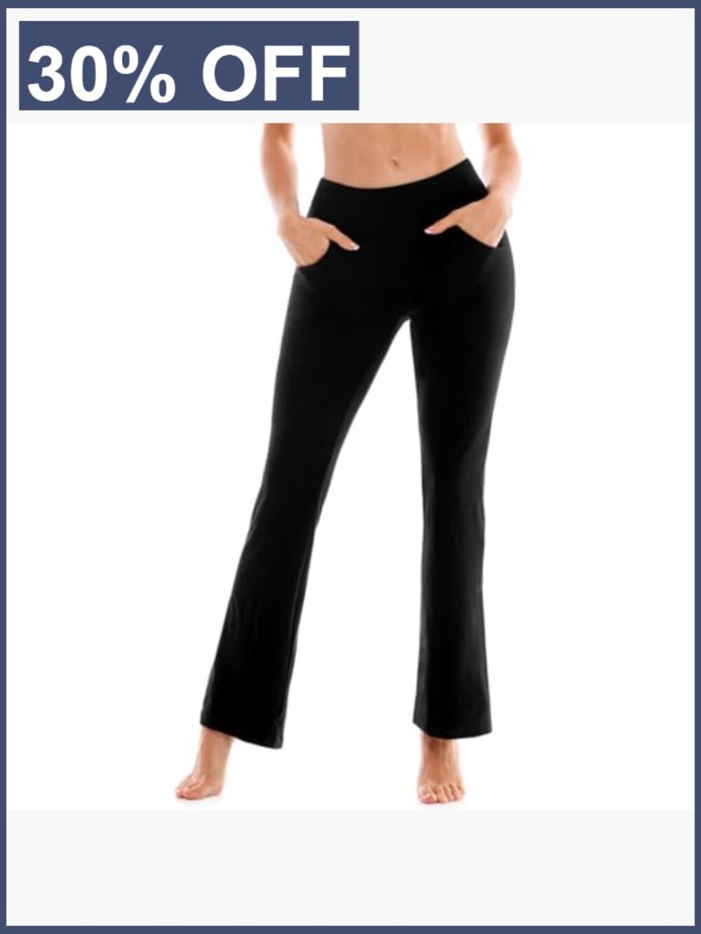 High Waisted Tummy Control Bootcut Yoga Pants with Pockets - Picture 4 of 7
